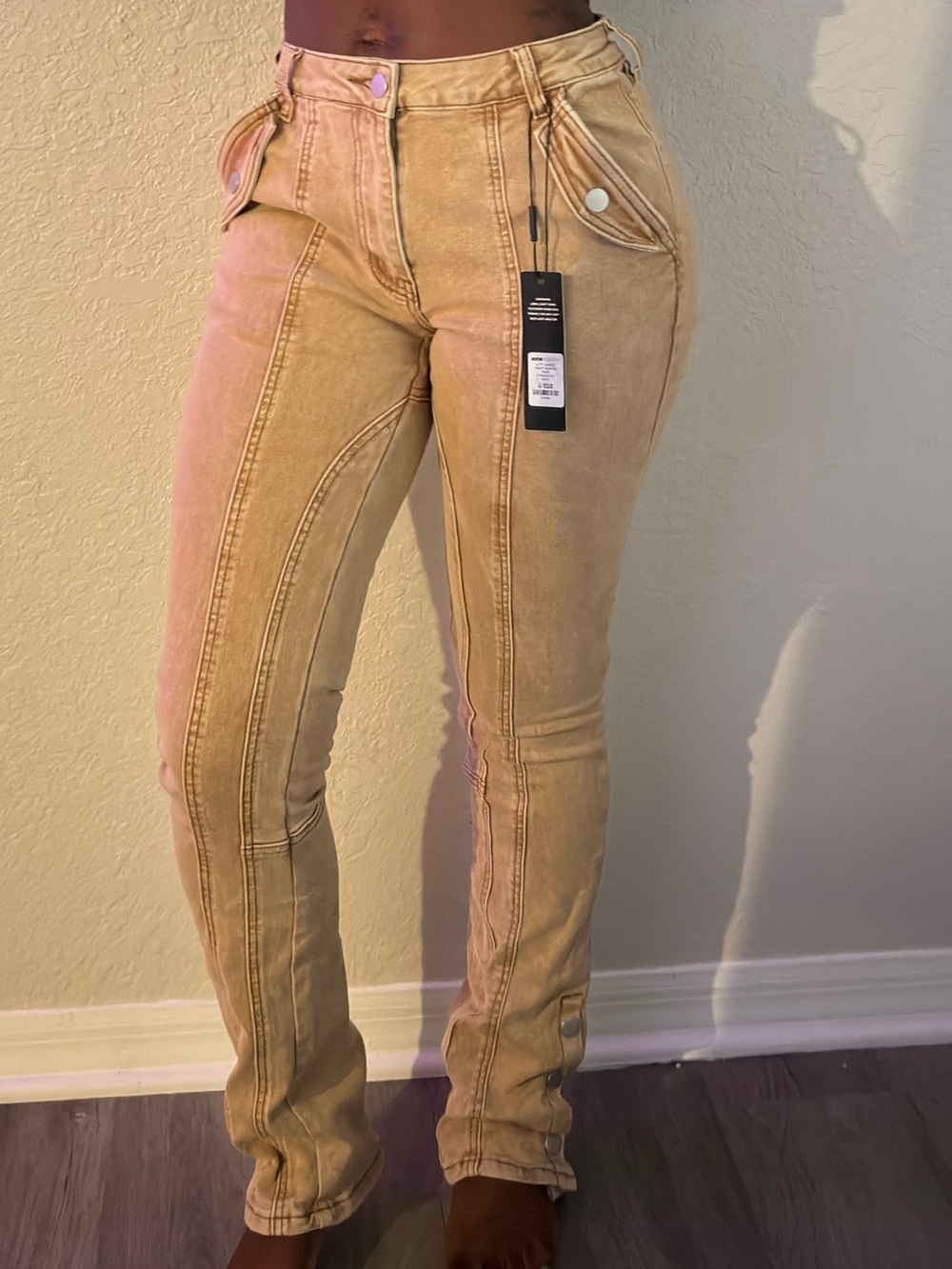 Fashion Nova Khaki Mineral Wash Pants